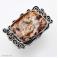 Pierścionki srebrny regulowany pierścionek z agatem crazy lace