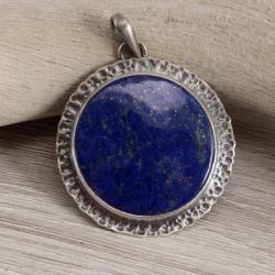 lapis lazuli i srebro,lapis lazuli wisior - Wisiory - Biżuteria