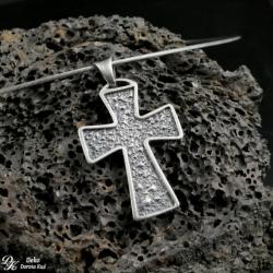 męski krzyżyk,srebrny,surowy,srebro,krzyż,cross - Dla mężczyzn - Biżuteria