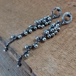 kolczyki gronka ze srebra,wiszące,długie - Kolczyki - Biżuteria