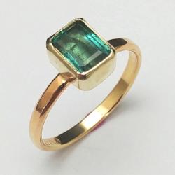 szmaragd,złoty pierścionek ze szmaragdem,zaręczyny - Pierścionki - Biżuteria