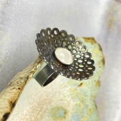 pierścionek z kamieniem księzycowym - Pierścionki - Biżuteria