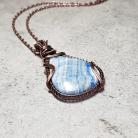 Naszyjniki niebieski kamień,koronkowy agat
