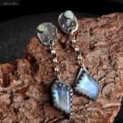 Kolczyki kolczyki opal etiopski,długie,wiszące,księżycowe