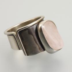 pierścionek z kwarcem różowym - Pierścionki - Biżuteria