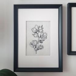 obrazek haftowany,magnolia,dekoracja ściany, - Obrazy - Wyposażenie wnętrz