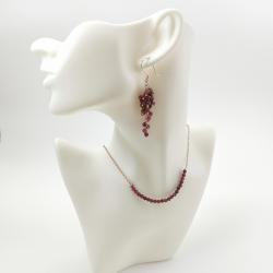 rubiny,z rubinami,bordowy,ekskluzywny,gronka - Komplety - Biżuteria