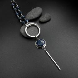 naszyjnik,biżuteria srebrna,lapis lazuli - Naszyjniki - Biżuteria