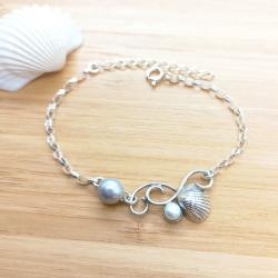 perły,srebro,bransoletka,delikatna - Bransoletki - Biżuteria