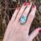 Pierścionki srebrny pierścionek z surowym turkusem