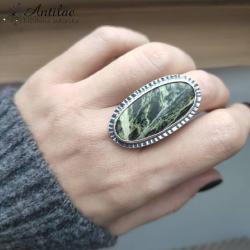 Regulowany pierścionek z jaspisem cytrynowym - Pierścionki - Biżuteria