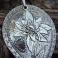 Naszyjniki artystyczny srebrny wisior z kwiatem i turmalinem