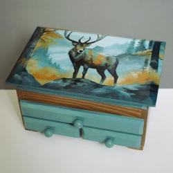 jeleń,malowany, - Pudełka - Wyposażenie wnętrz