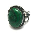 Pierścionki malachit,retro pierścionek ze srebra,zielony