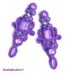 fioletowe duże i okazałe kolczyki na bal - Kolczyki - Biżuteria