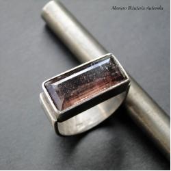 srebro,kwarc,surowy,sygnet,oksydowany - Pierścionki - Biżuteria