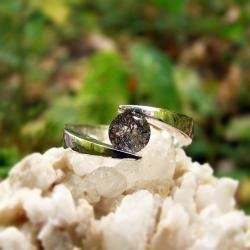 kwarc turmalinowy,pierścionek srebrny,zgrabny - Pierścionki - Biżuteria