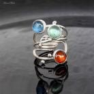 Pierścionki pierścionek srebrny z kyanitami,kolorowy,unikat