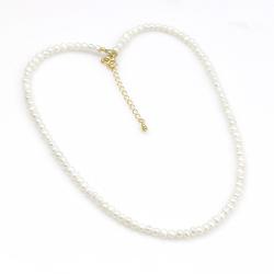 naszyjnik z perłami,krótki,perły,drobny,złoty,ślub - Naszyjniki - Biżuteria