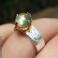 Pierścionki Nadtapiany pierścionek z prehnitem,zielony kamień