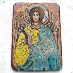 Beata Kmieć,ikona ceramiczna,Anioł,Archanioł - Ceramika i szkło - Wyposażenie wnętrz