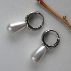kasyczne kolczyki z perłami,srebro oksydowane, - Kolczyki - Biżuteria