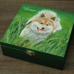 malowane,portret psa - Pudełka - Wyposażenie wnętrz
