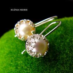 eleganckie kolczyki srebrne,perły,z perłami,ślub - Kolczyki - Biżuteria