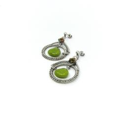 zielony jadeit,srebro,kolczyki - Kolczyki - Biżuteria