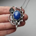 Naszyjniki naszyjnik biżuteria srebrna autorska,lapis lazuli