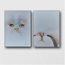 koty,akwarele - Obrazy - Wyposażenie wnętrz