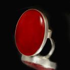 Pierścionki karneol,srebrny nowoczesny pierścionek czerwony