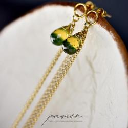 Kolczyki długie z zielono-żółtymi Kwarcami - Kolczyki - Biżuteria