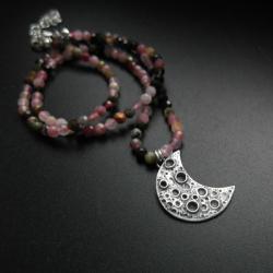 naszyjnik srebrny księżyc,biżuteria autorska - Naszyjniki - Biżuteria