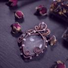 Wisiory biżuteria z kwarcem różowym,romantyczna miedziana