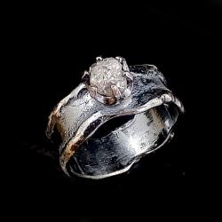 diament,Oryginalny pierścionek,srebro - Pierścionki - Biżuteria