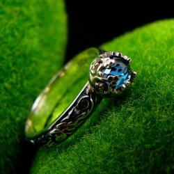 nehesi,pierścień,srebrny,srebra,topazem - Pierścionki - Biżuteria