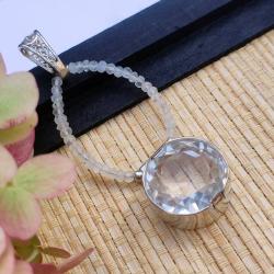 Elegancki wisior z kwarcem,kryształ górski - Wisiory - Biżuteria