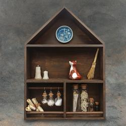 Półka miniaturowy domek z wyposażeniem,lisek,lis - Komplety - Wyposażenie wnętrz
