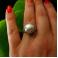 Pierścionki elfi pierścień z perłą,śmietankowa perła,ecru