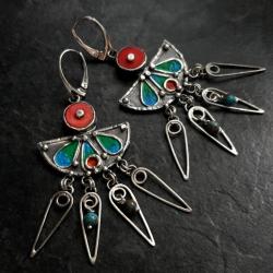 kolczyki marokańskie ekskluzywne,etno,boho,srebro - Kolczyki - Biżuteria