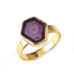 rubin,złoty pierścionek zaręczynowy,bordowy - Pierścionki - Biżuteria