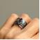 Pierścionki nowoczesny pierścionek srebro,złoto,granat