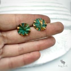 koła,zielone,oryginalne,wiosenne - Kolczyki - Biżuteria