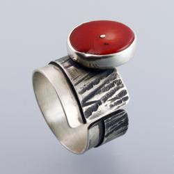 pierścionek z koralem - Pierścionki - Biżuteria