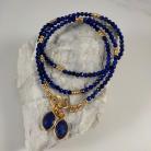 Naszyjniki złoto-granatowy naszyjnik,lapis lazuli