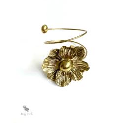 złota bransoletka,kobieca,romantyczna,kwiatowa - Bransoletki - Biżuteria