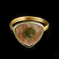 turmalin pierścionek ze złota,ekskluzywny,unikat - Pierścionki - Biżuteria