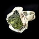 Pierścionki mołdawit pierścionek srebrny,wełtawit,Ries krater