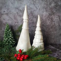 choinka,białe dekoracje,Boże Narodzenie,ceramik - Ceramika i szkło - Wyposażenie wnętrz